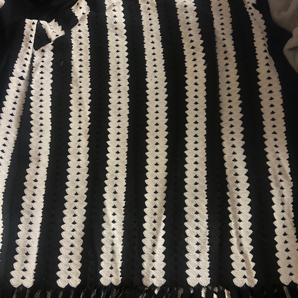 Eloquii black and white stripe crochet dress